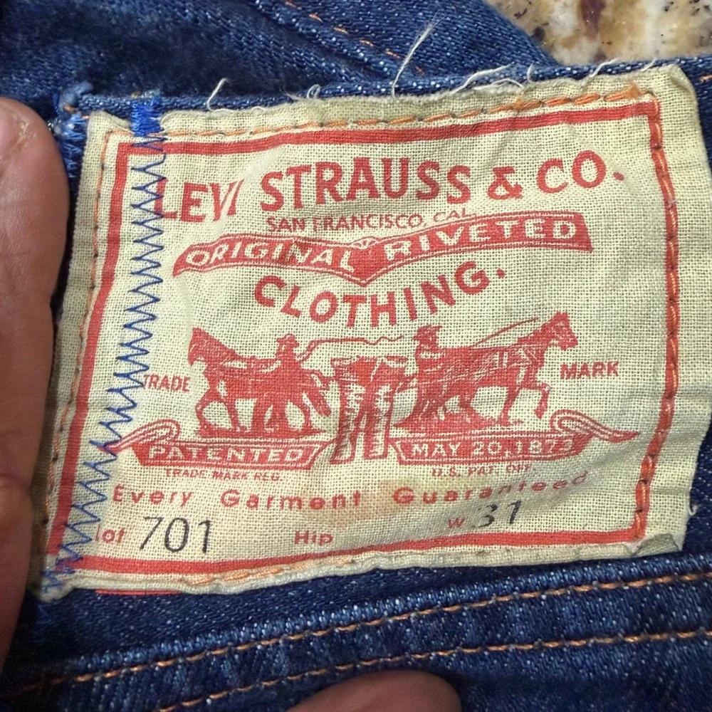 Levi Strauss 701 Vintage Selvedge Jeans Big E Redline Modified Waist 31 Indigo